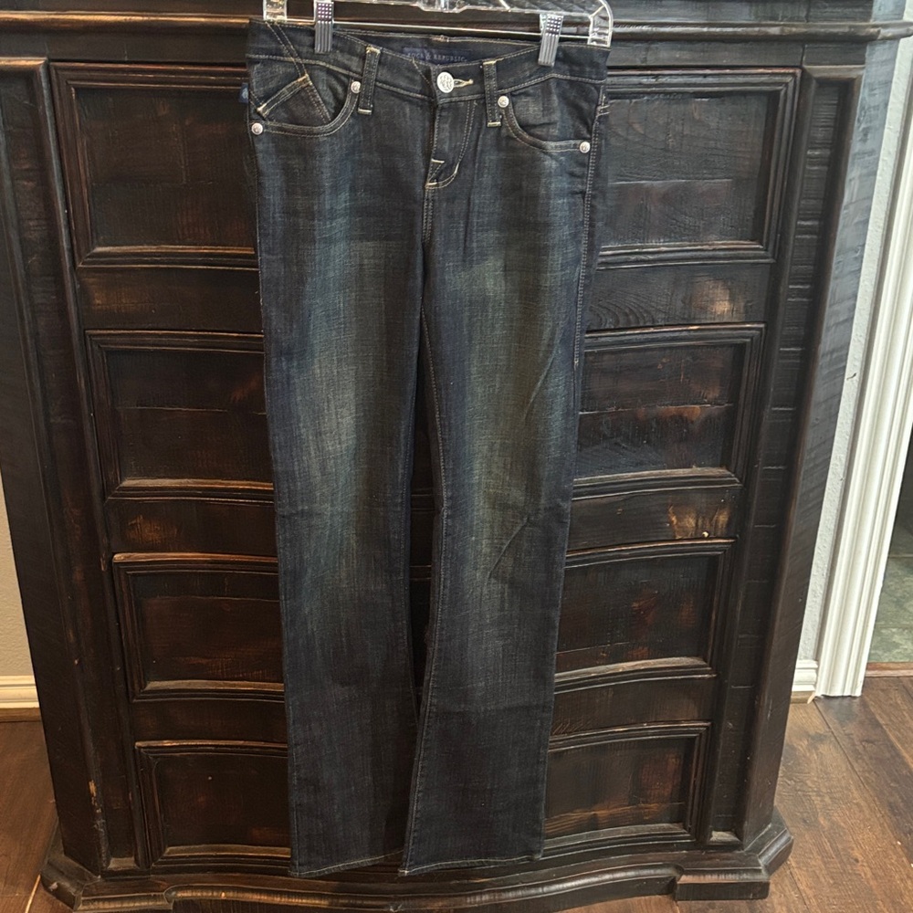 Rock & Republic Womens Kasandra Bootcut Jeans | Size 4 M| Super Dark Wash